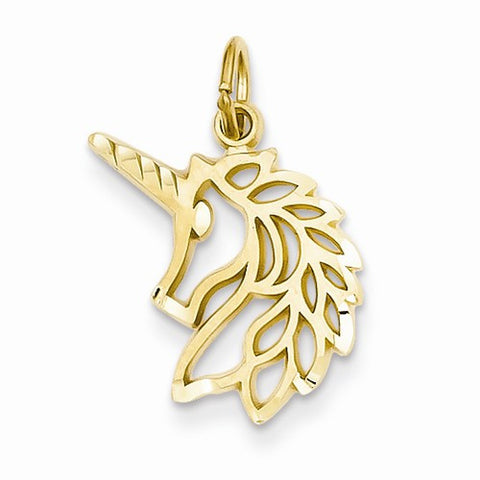 14k Gold Unicorns Head Pendant, Pendants for Necklace