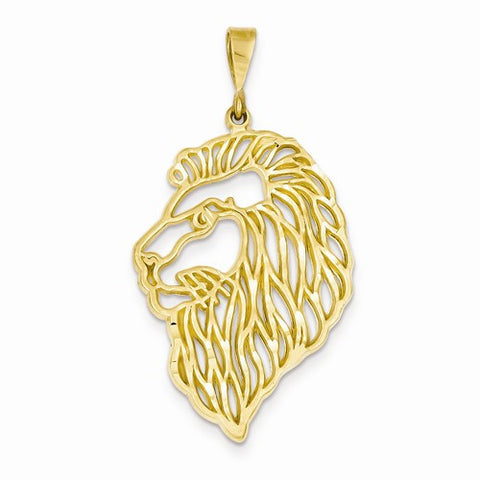 14k Gold Filigree Lions Head Pendant, Pendants for Necklace