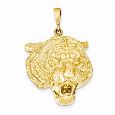 14k Gold Tigers Head Pendant, Pendants for Necklace