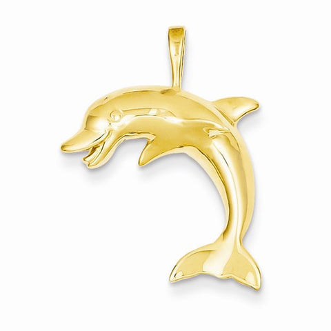 14k Gold Dolphin pendant, Charm