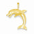 14k Gold Dolphin pendant, Charm
