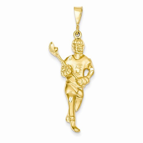14k Gold Lacrosse Player Pendant, Pendants for Necklace