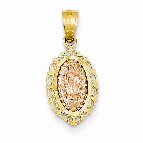 14k Gold Two-tone Our Lady of Guadalupe Pendant, Pendants for Necklace