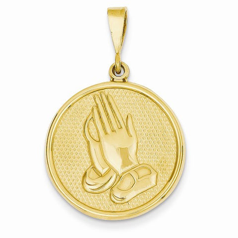 14k Gold Praying Hands & Serenity Prayer Pendant, Pendants for Necklace