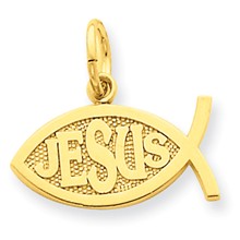 14k Gold Ichthus Fish Charm hide-image