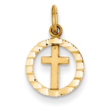 14k Gold Eternal Life Cross Charm hide-image