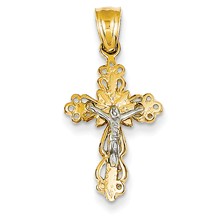 14k Gold Two-tone Crucifix Charm hide-image