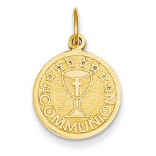14k Gold Satin & Polished Communion Charm hide-image