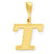 14k Gold Initial T Charm hide-image