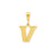 Initial V Charm in 14k Gold