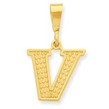 14k Gold Initial V Charm hide-image