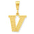 14k Gold Initial V Charm hide-image