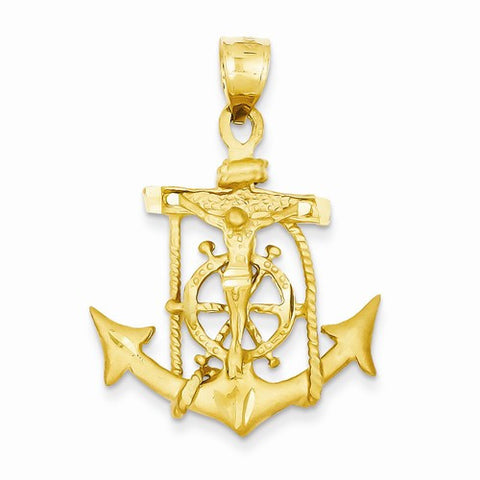 14k Gold Mariners Cross pendant, Charm