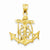 14k Gold Mariners Cross pendant, Charm