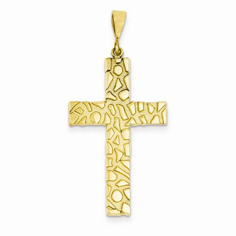 14k Gold Nugget Style Cross pendant, Gorgeous Pendants for Necklace