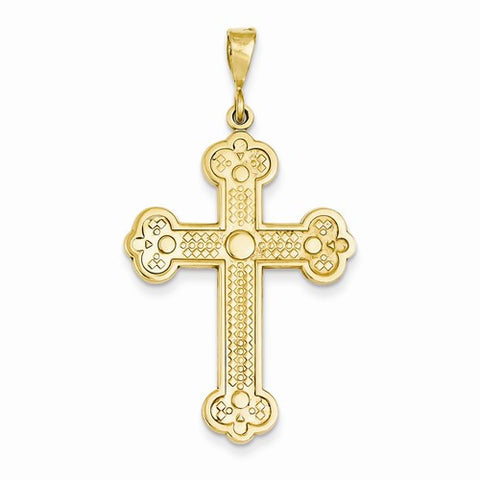14k Gold Budded Cross pendant, Classy Pendants for Necklace