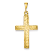 14k Gold Diamond-cut Cross Charm hide-image