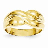 14k Yellow Gold Polished Twisted Dome Ring