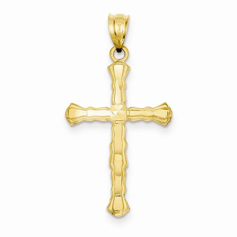 14k Gold Diamond -Cut Cross Pendant, Pendants for Necklace