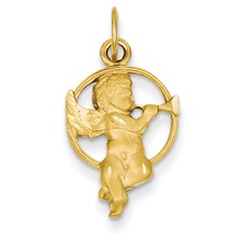 14k Gold Satin Angel w/Trumpet Charm hide-image