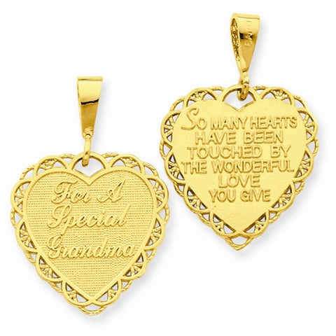 14k Gold Reversible For A Special Grandma Pendant, Pendants for Necklace