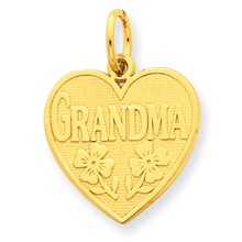 14k Gold Grandma Heart Charm hide-image