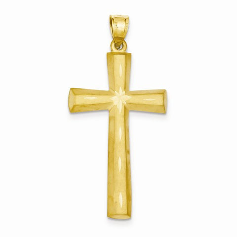14k Gold Satin & Diamond -cut Cross pendant, Dazzling Pendants for Necklace