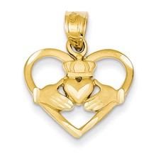 14k Gold Claddagh Charm hide-image