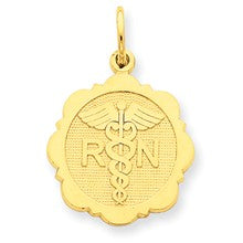 14k Gold Registered Nurse Disc Charm hide-image