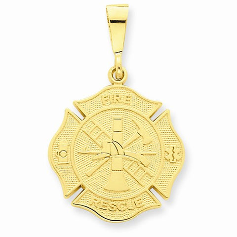 14k Gold Fire Rescue Pendant, Pendants for Necklace