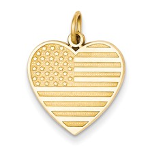 14k Gold Flag Heart Charm hide-image