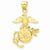 14k Gold U.S. Marine Pendant, Pendants for Necklace