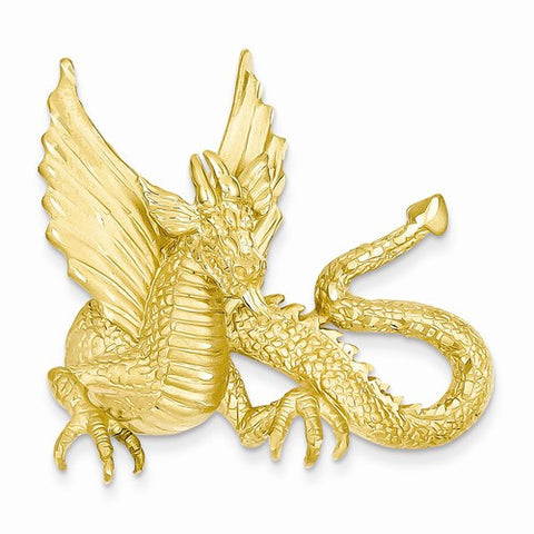 14k Gold Dragon Slide Pendant, Pendants for Necklace
