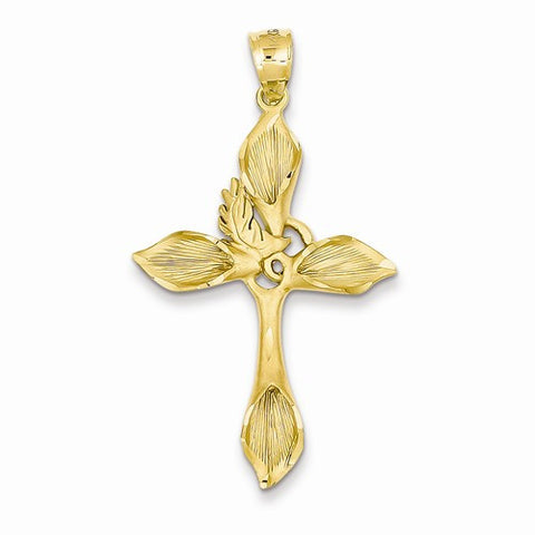 14k Gold Satin Passion Cross Pendant, Pendants for Necklace