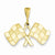 14k Gold Racing Flags Pendant, Pendants for Necklace