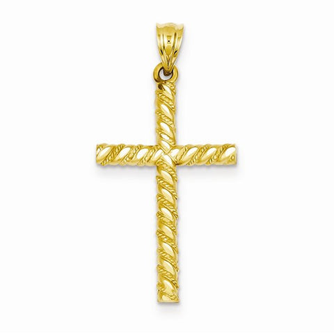 14k Gold Satin & Diamond -Cut Cross pendant, Lovely Pendants for Necklace