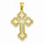 14k Gold Budded Greek Key Cross Pendant, Pendants for Necklace