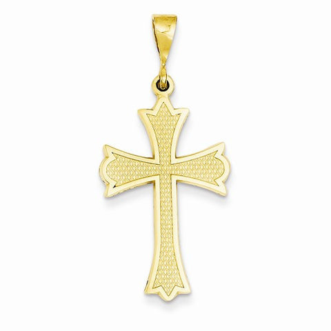 14k Gold Fleur De Lis Cross pendant, Adorable Pendants for Necklace