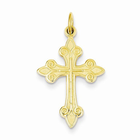 14k Gold Fleur De Lis Cross pendant, Dazzling Pendants for Necklace