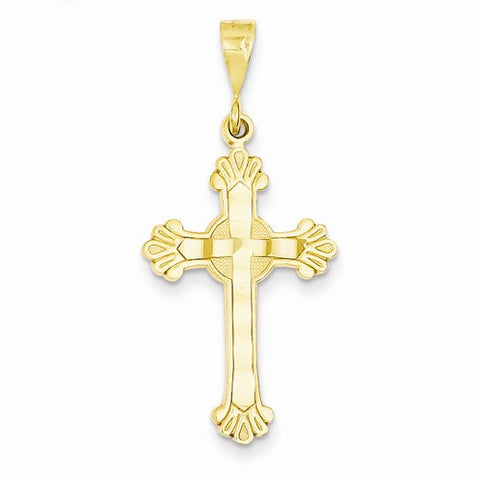 14k Gold Budded Cross Pendant, Beautiful Pendants for Necklace