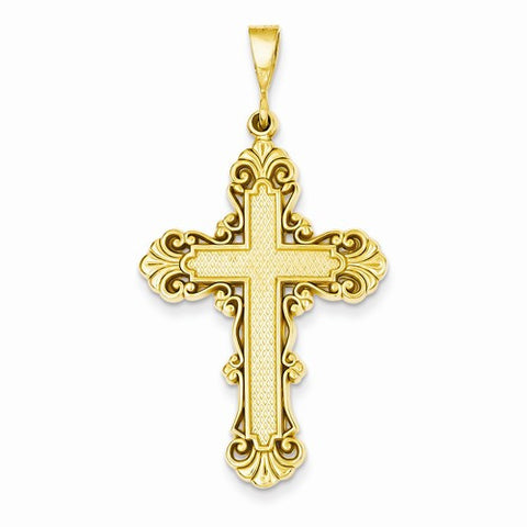 14k Gold Fleur De Lis Cross pendant, Exquisite Pendants for Necklace