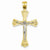 14k Gold Two-tone Diamond-cut Crucifix Pendant, Stylish Pendants for Necklace