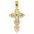14k Gold Two-tone Diamond-cut Crucifix pendant, Charm