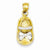 14k Gold & Rhodium Polished Girl Shoe Pendant, Pendants for Necklace