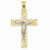 14k Gold Two-tone Diamond-cut Crucifix pendant, Beautiful Pendants for Necklace