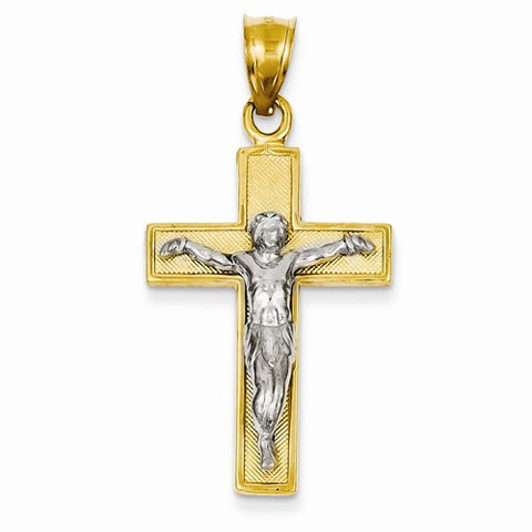 14k Gold Two-tone Crucifix Pendant, Gorgeous Pendants for Necklace