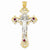 14k Gold Two-tone Polished with Red CZs Crucifix pendant, Stylish Pendants for Necklace