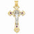 14k Gold Two-tone Polished with Red CZs Crucifix pendant, Classy Pendants for Necklace