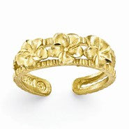 14k Yellow Gold Plumeria Toe Ring