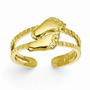 14k Yellow Gold Feet Toe Ring